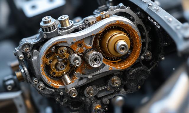 Internal view of a dual-clutch transmission